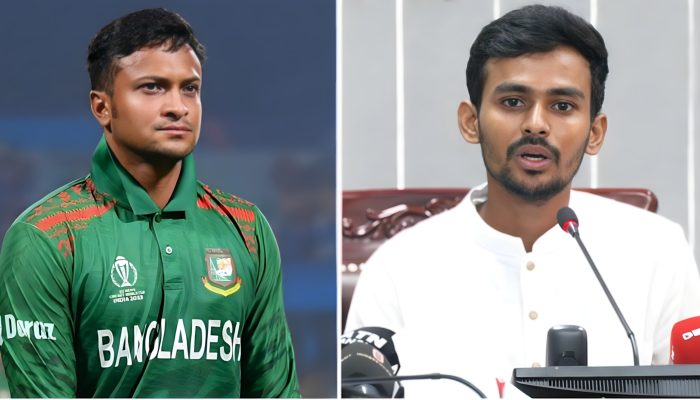 যুদ্ধে ক্রীড়া উপদেষ্টা আসিফ সাবেক অধিনায়ক সাকিব আল হাসানের